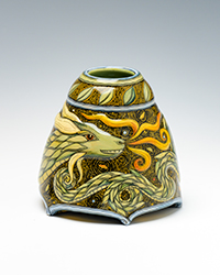vessel with green dragon wrapping around