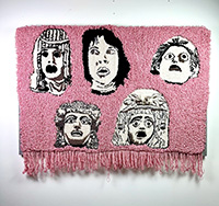 Pink blanket with 5 faces